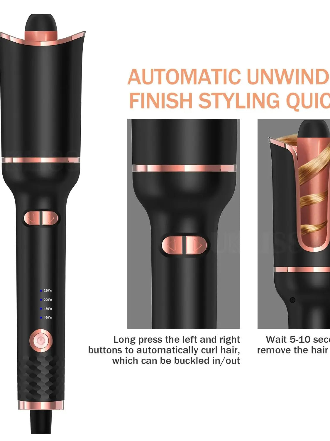 Automatic Hair Curler Professional Classic Rose Hair Curler Auto Design Rotating Hair Curling Iron Automatic Hair Curler