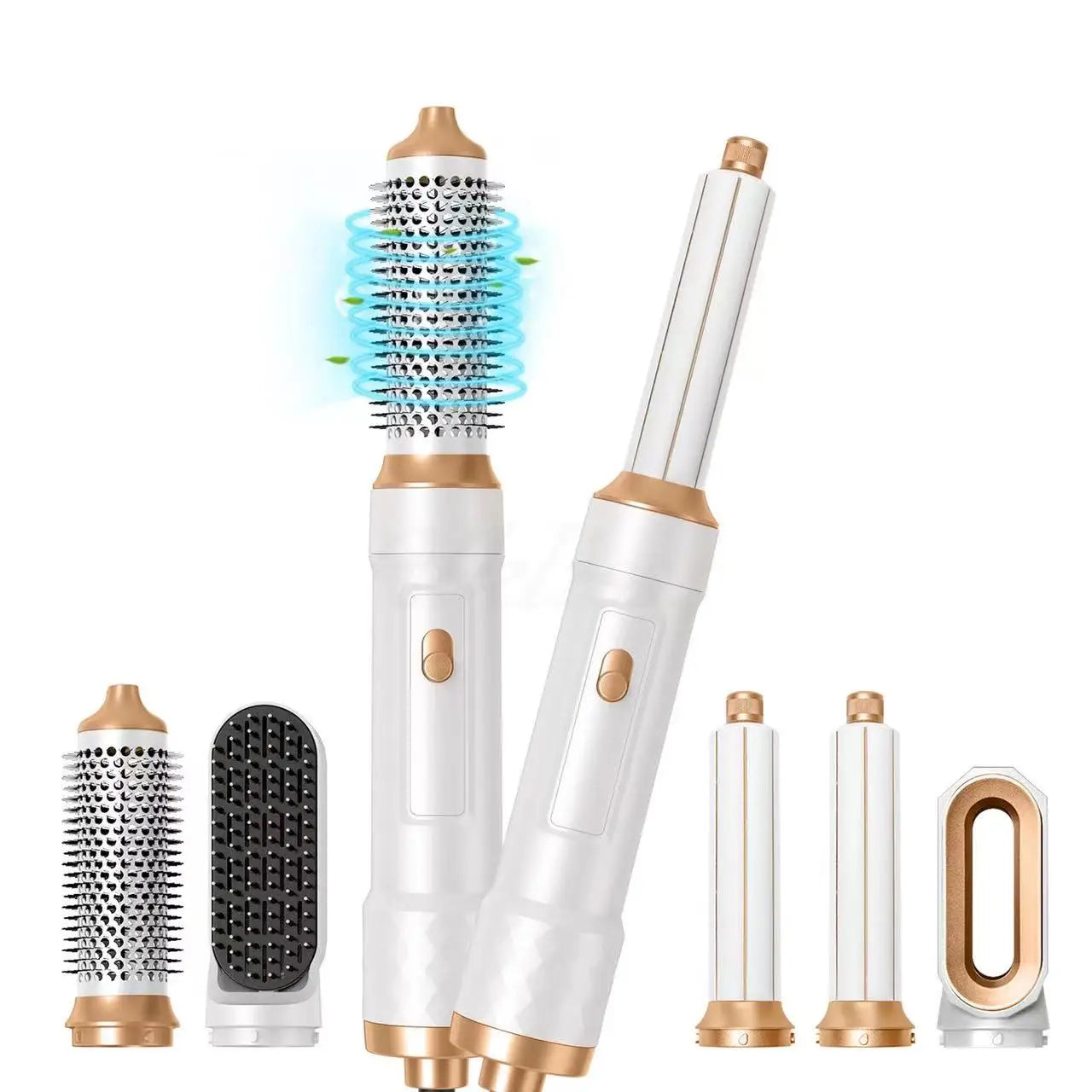 Airbrush 5 en 1 Air Styler, Air Brush 5 en 1 avec Seche Cheveux, Brosse Soufflante, Fer a Boucler, Thermal Brush, Brosse Lissante Seche Cheveux 5 en 1 pour Sécher, Boucler, Lisser
